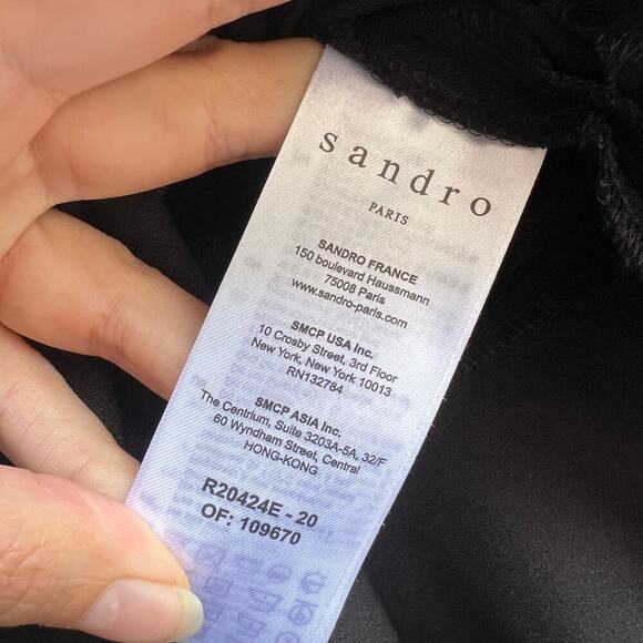 Sandro Black and Green Mini Dress - Picture 5 of 7